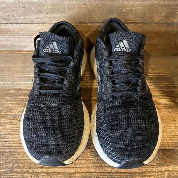 Childrens Unisex Adidas Pure Boost Go Black Running Shoes Sneakers Size 4 Y GUC - Picture 3 of 6
